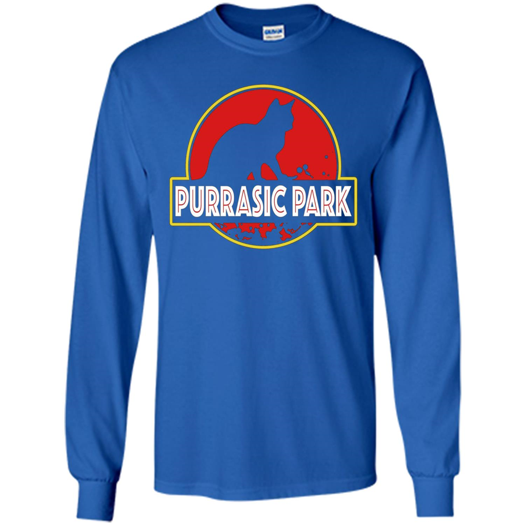 Funny Kitty Cat Graphic T-shirt Purrasic Park Cat T-Shirt Royal
