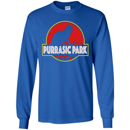 Funny Kitty Cat Graphic T-shirt Purrasic Park Cat T-Shirt Royal