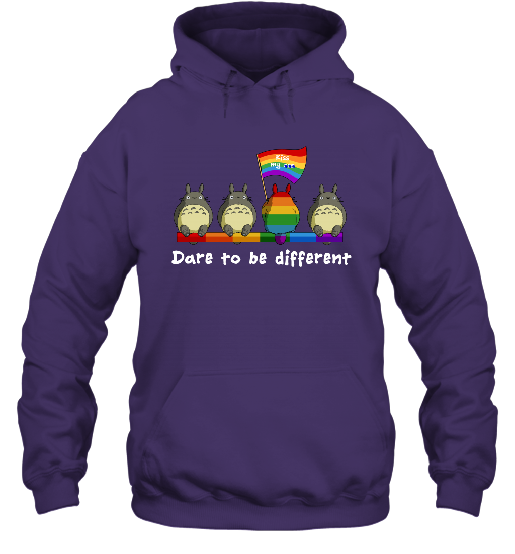 Dare To Be Different Totoro LGBT Hoodie Hoodie Purple
