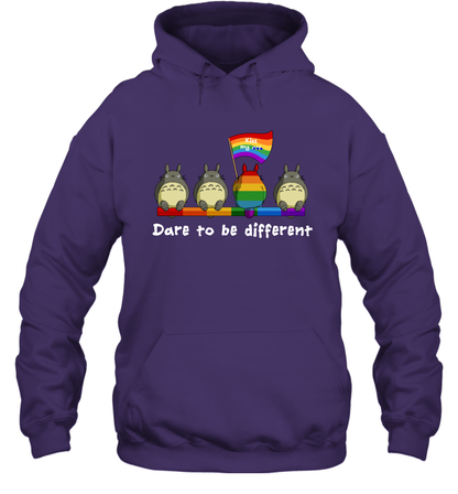 Dare To Be Different Totoro LGBT Hoodie Hoodie Purple
