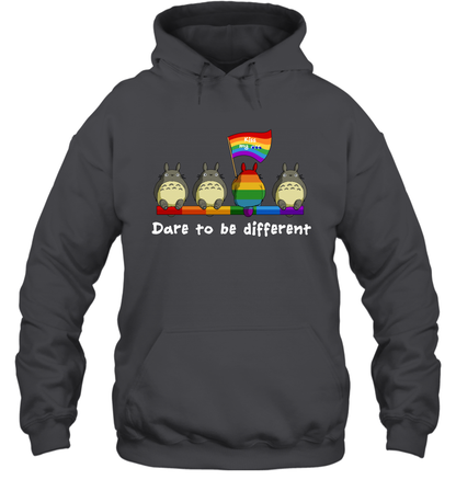 Dare To Be Different Totoro LGBT Hoodie Hoodie Dark Heather