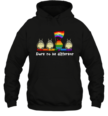 Dare To Be Different Totoro LGBT Hoodie Hoodie Black