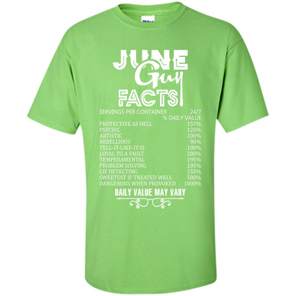 June Guy Facts T-shirt Lime