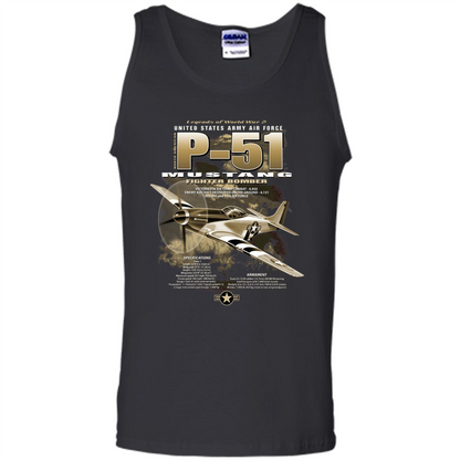 P-51 Mustang United States Army Air Force Fighter T-shirt Black