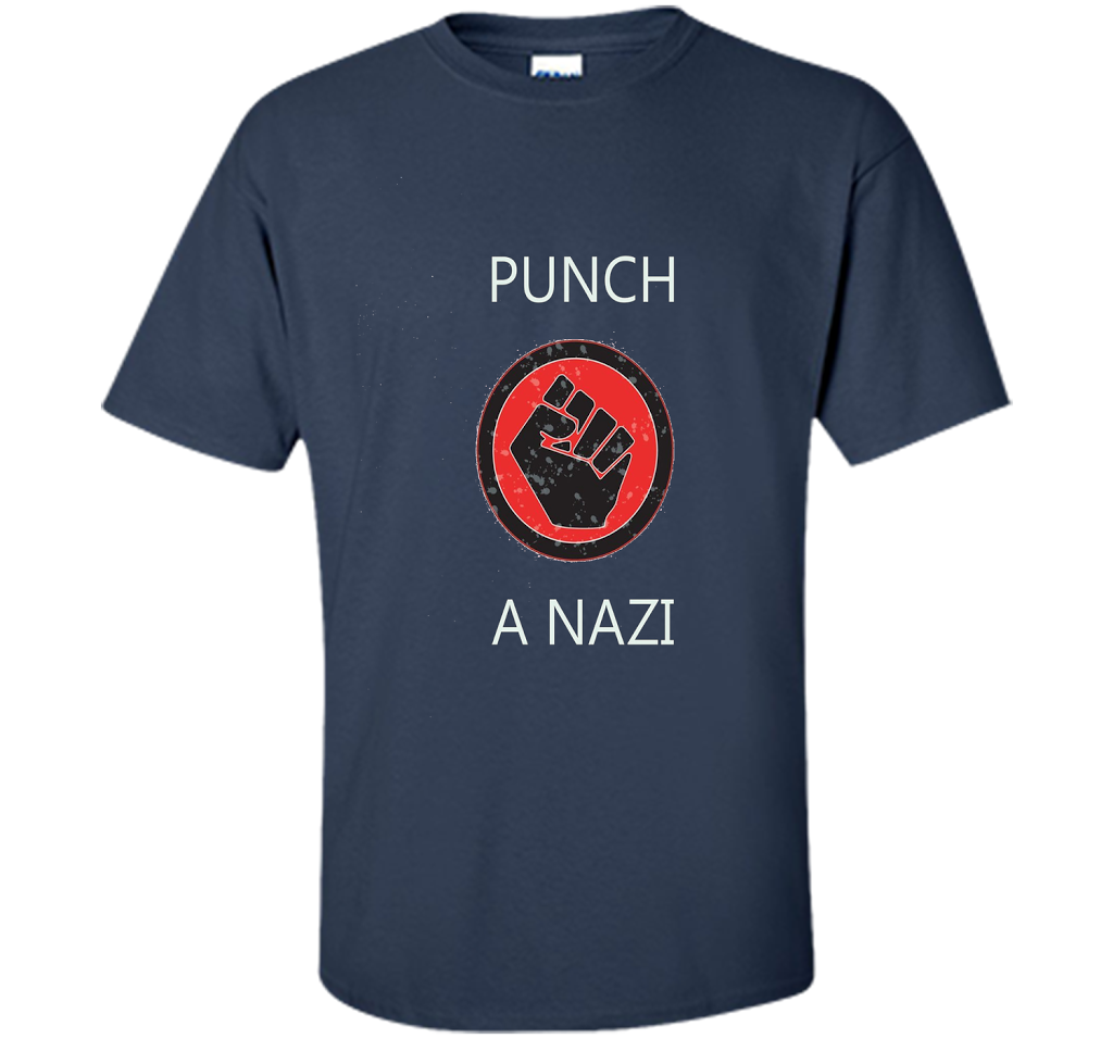 Punch A Nazi - Statement T-shirt shirt Navy