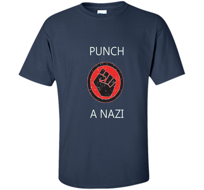 Punch A Nazi - Statement T-shirt shirt Navy