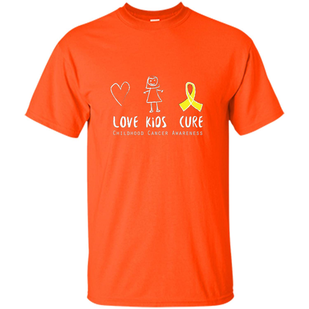 Love Kids Cure Childhood Cancer Awareness T-shirt Orange
