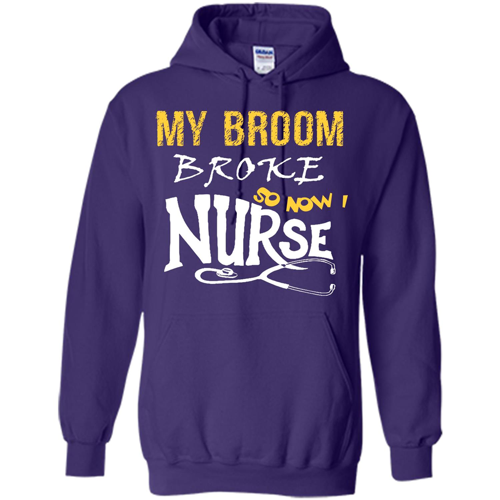 My Broom Broke So Now I Nurse T-shirt Purple