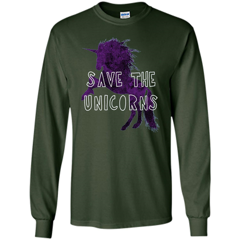 Unicorn T-shirt Save the Unicorns T-shirt Forest Green