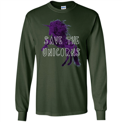 Unicorn T-shirt Save the Unicorns T-shirt Forest Green