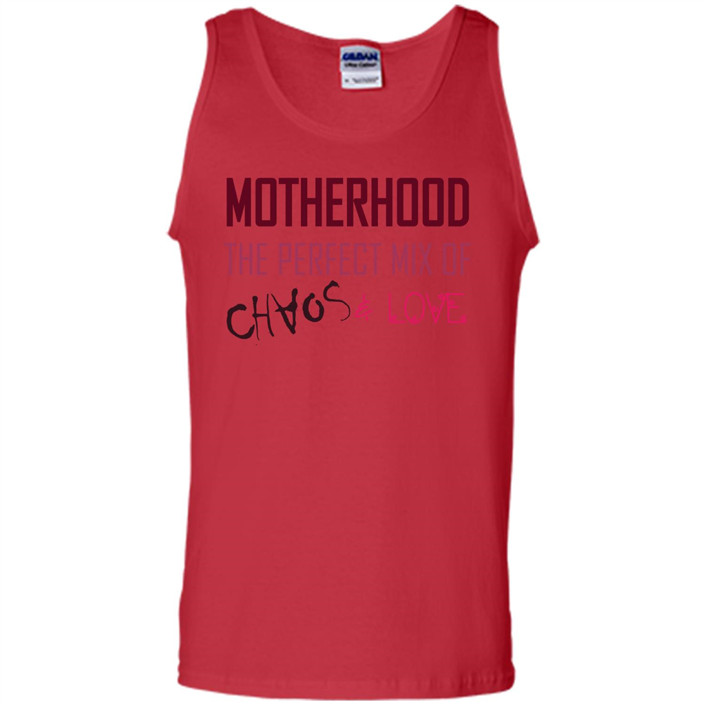 Motherhood T-shirt The Perfect Mix Of Chaos And Love Red