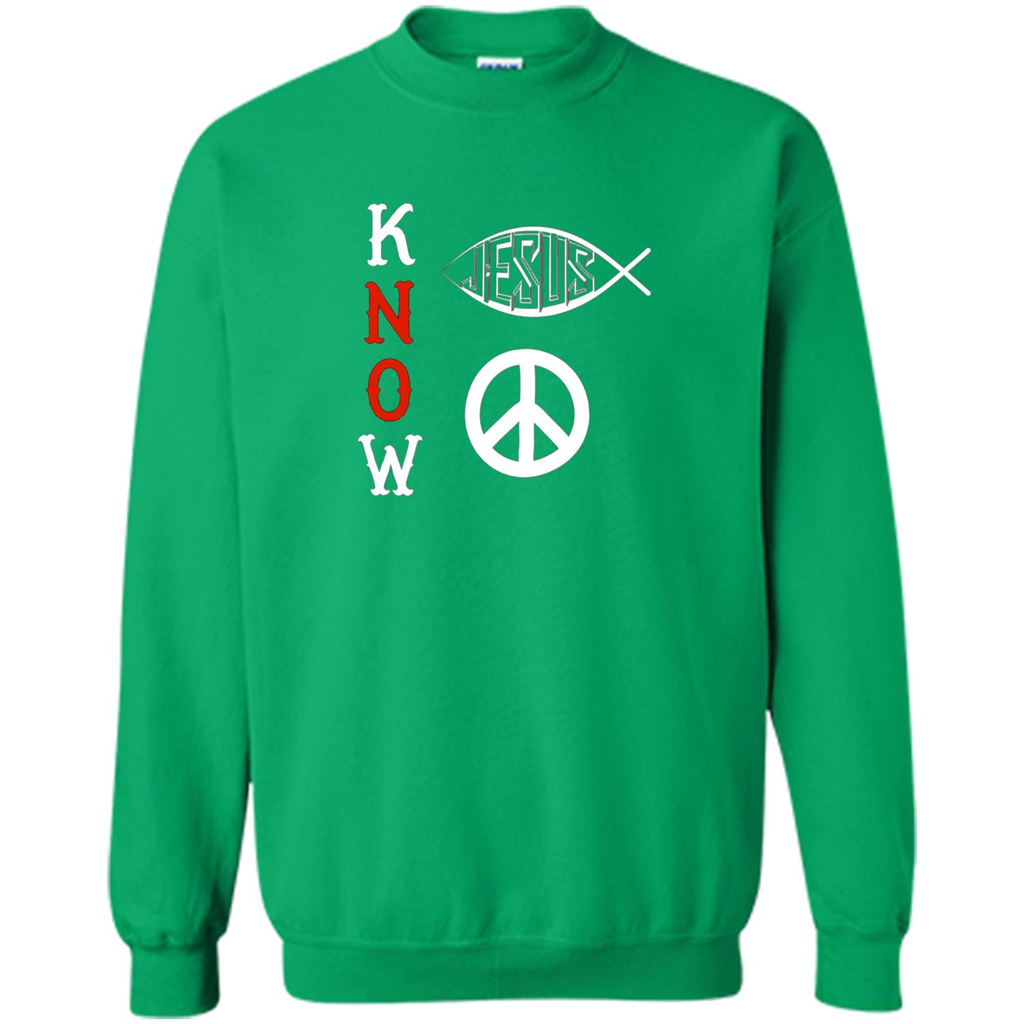 Christian T-shirt Know Jesus Know Peace Irish Green