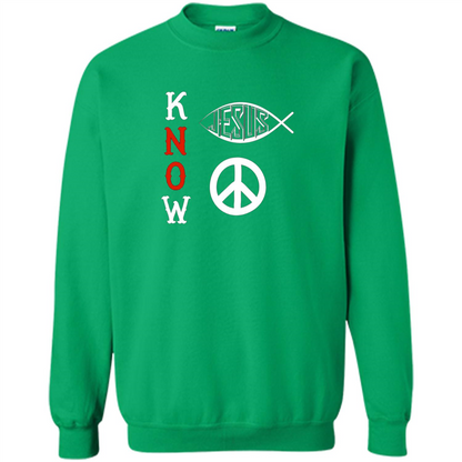 Christian T-shirt Know Jesus Know Peace Irish Green