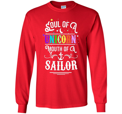 Soul Of A Unicorn Mouth Of A Sailor T-shirt Red