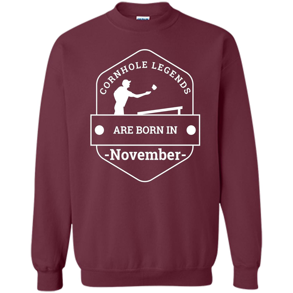 Cornhole Legends Are Born In November T-shirt Maroon