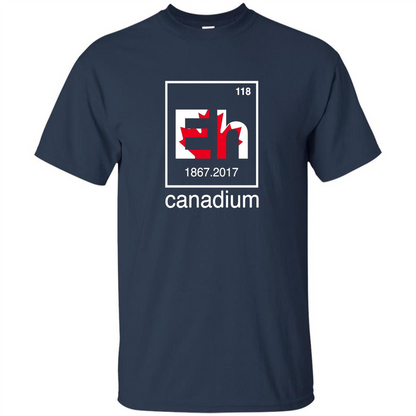 Funny Canadian T-shirt Canada Element Eh - 150 years T-Shirt Navy