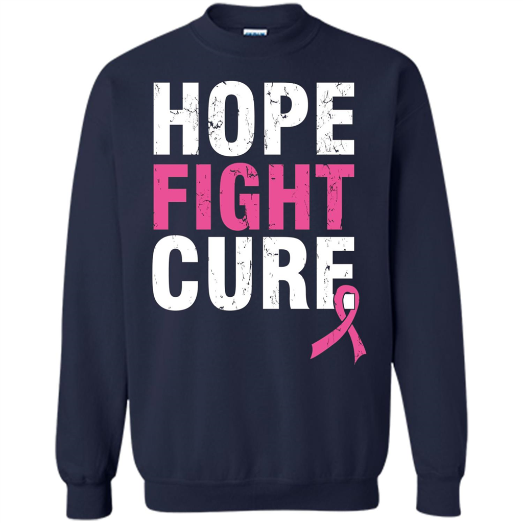 Breast Cancer Awareness T-shirt Hope Fight Cure Navy