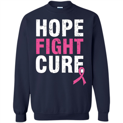 Breast Cancer Awareness T-shirt Hope Fight Cure Navy