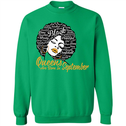Queen Are Born In September T-shirt Irish Green