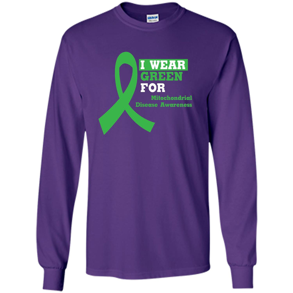 I Wear Green Mitochondrial Disease Awareness Strong T-shirt Purple