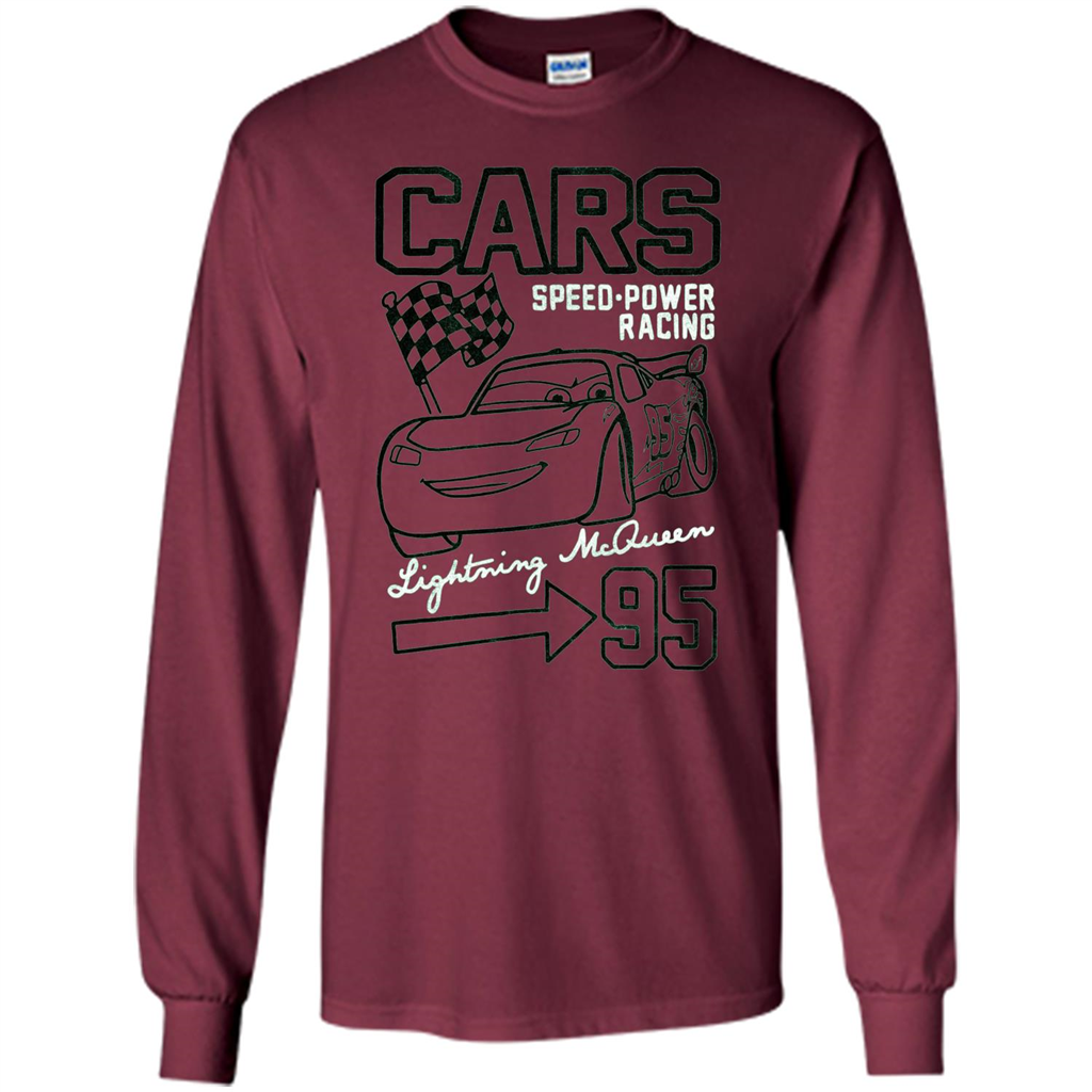 Pixar Cars McQueen Speed Power Racing 95 T-shirt Maroon
