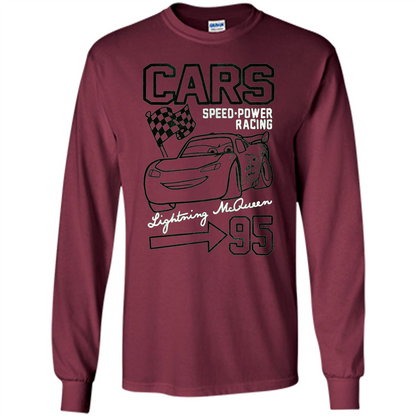 Pixar Cars McQueen Speed Power Racing 95 T-shirt Maroon