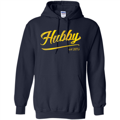 Hubby Wifey Est 2015 T-shirt Navy