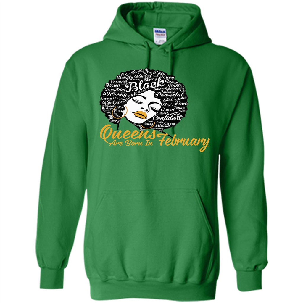 Queen Are Born In February T-shirt Irish Green