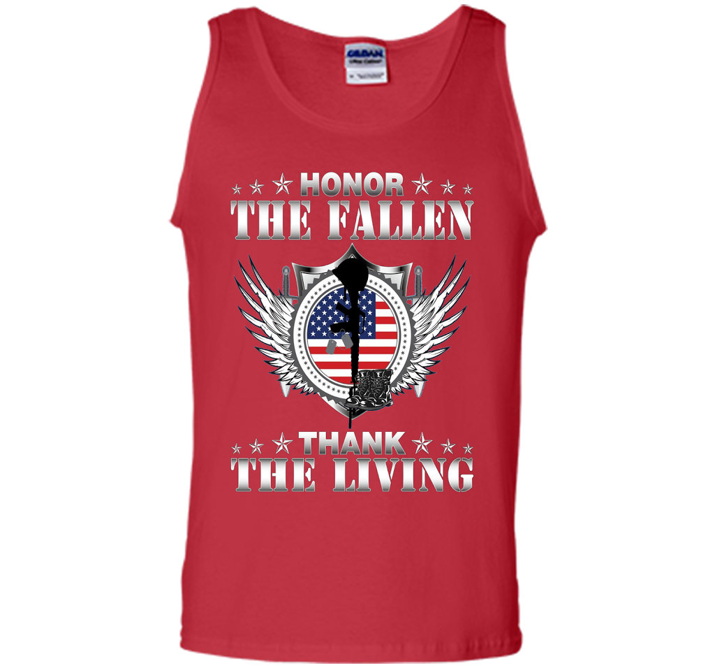 Honor The Fallen Thank The Living T-Shirt Memorial's Day t-shirt Red