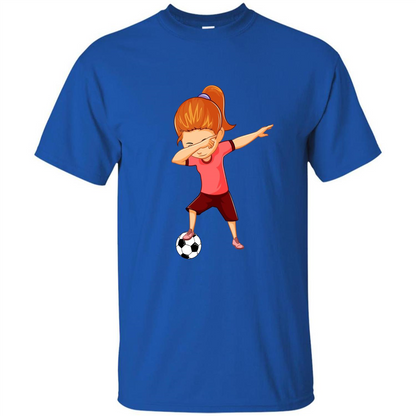 Soccer T-shirt For Girls Funny Dabbing Dab Dance Soccer Ball Royal