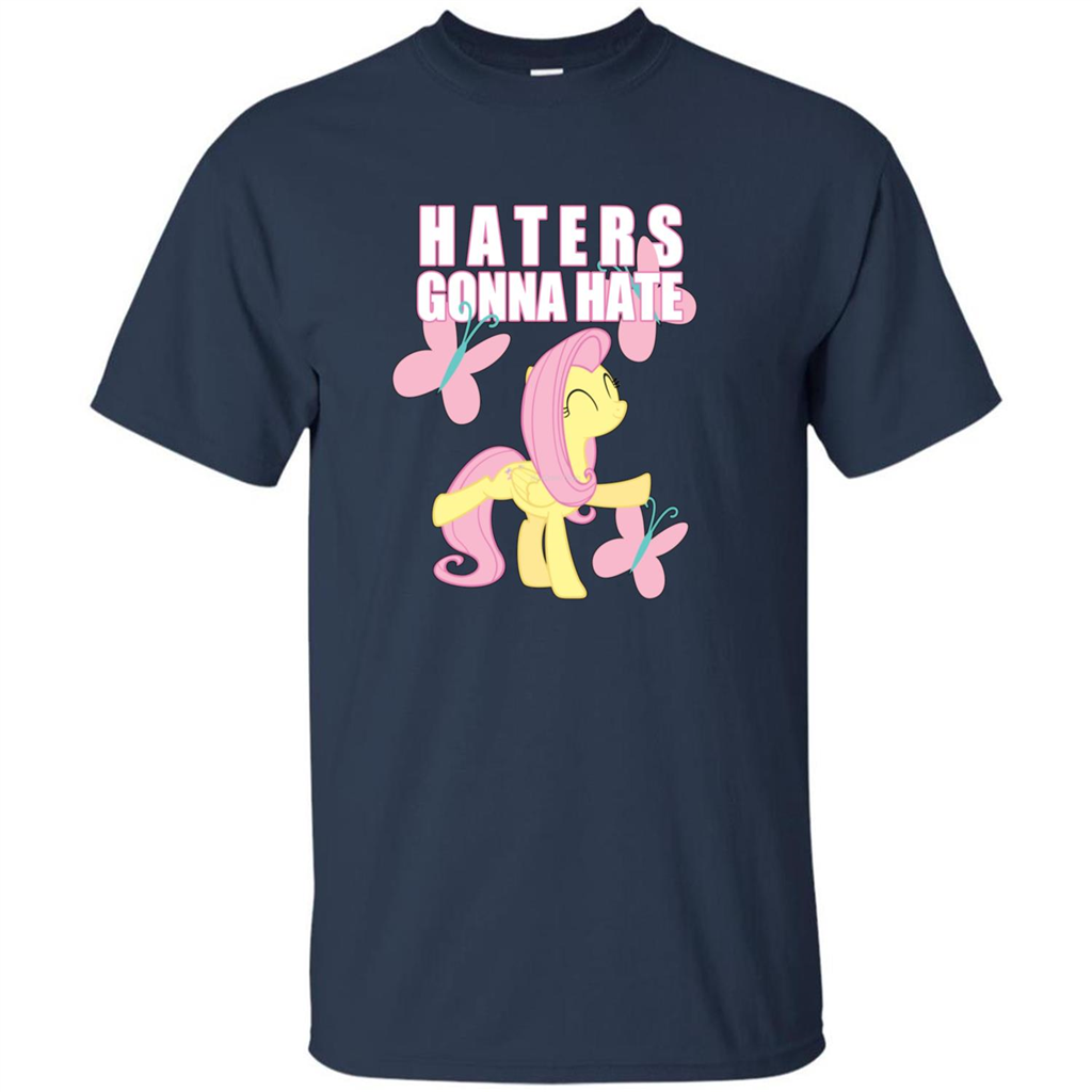 Haters Gonna Hate T-shirt Fluttershy And Butterflies Navy