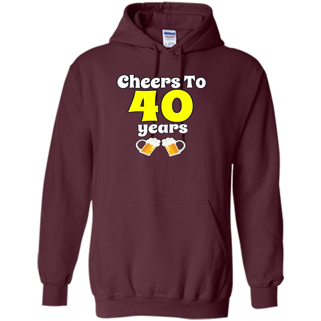 Cheers To 40 Years Birthday Or Wedding Anniversary T-shirt Maroon