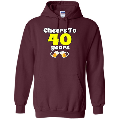 Cheers To 40 Years Birthday Or Wedding Anniversary T-shirt Maroon