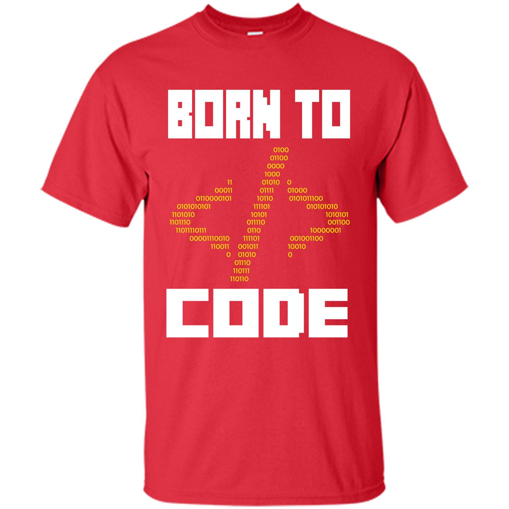 Programmers T-shirt Born To Code Design Developer Red
