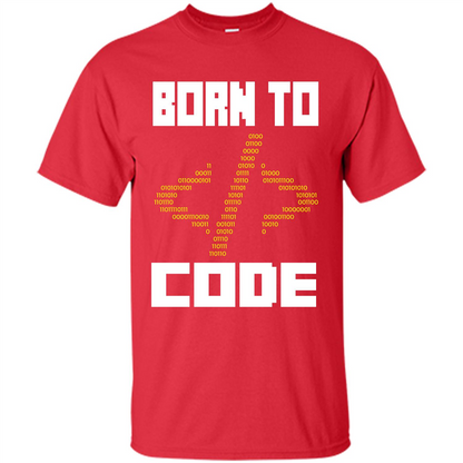 Programmers T-shirt Born To Code Design Developer Red
