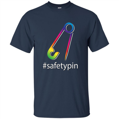 Safety Pin Campaign Against Violence T-Shirt Navy