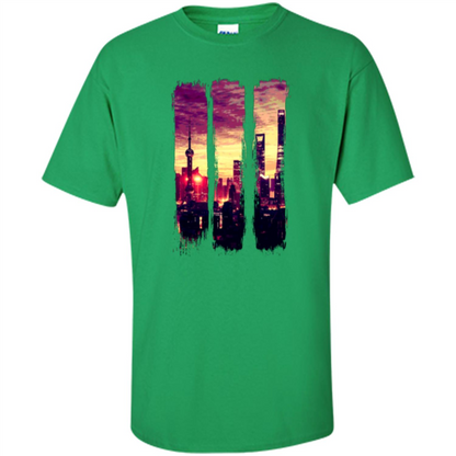 Sunset City T-shirt Irish Green