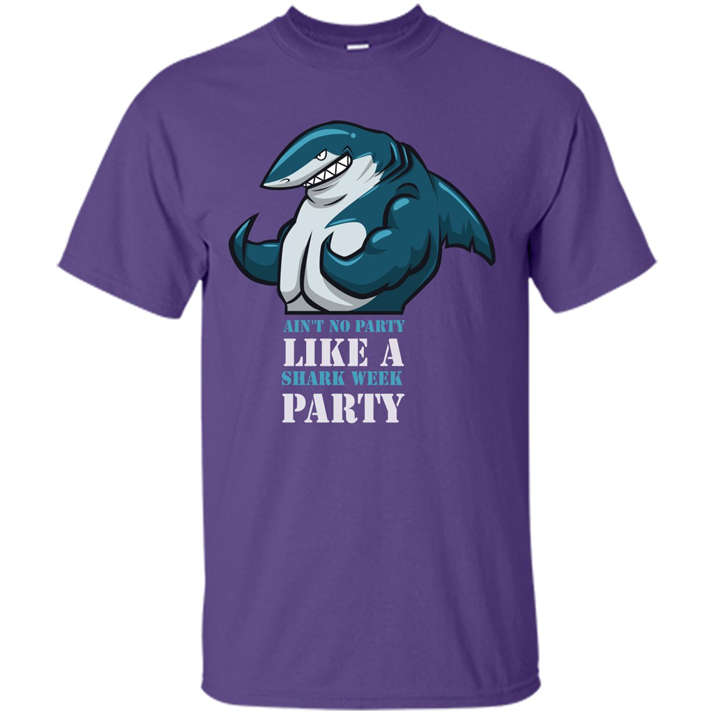 Shark T-shirt Ain't No Party Like A Shark Week Party Purple