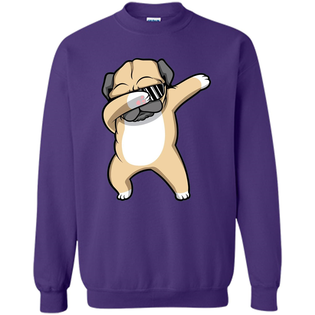 Dabbing Pug T-shirt Funny Cute Dog Dab Dance T-Shirt Purple