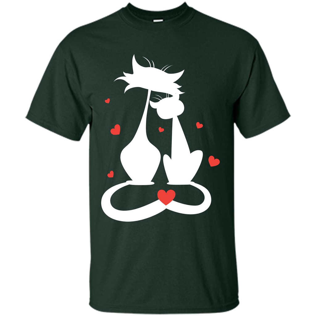 Cat Lover T-shirt Cat Couples Forest Green