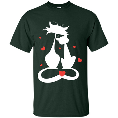 Cat Lover T-shirt Cat Couples Forest Green
