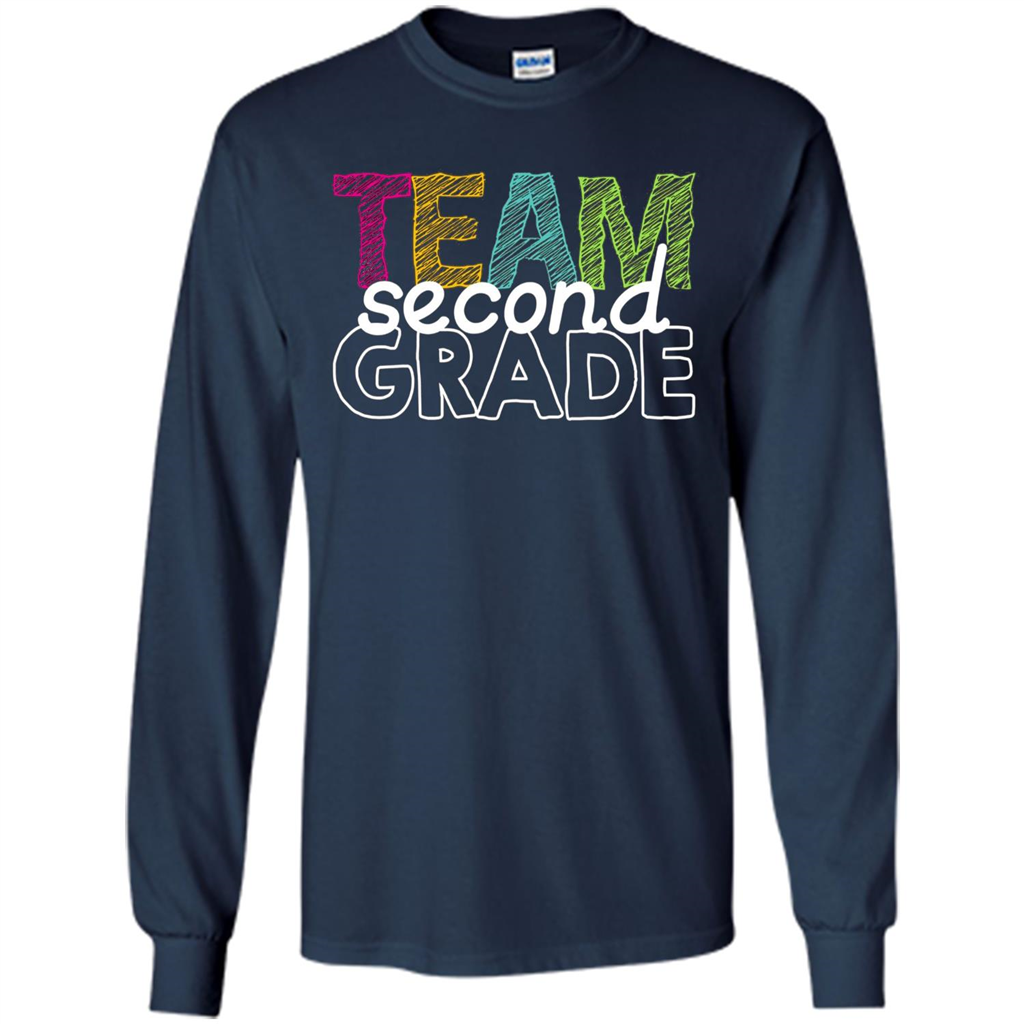 Team Second Grade Teacher T-Shirt Navy