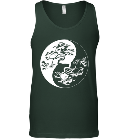 Yin Yang Tree Shirt Tank Top Tank Top Forest Green