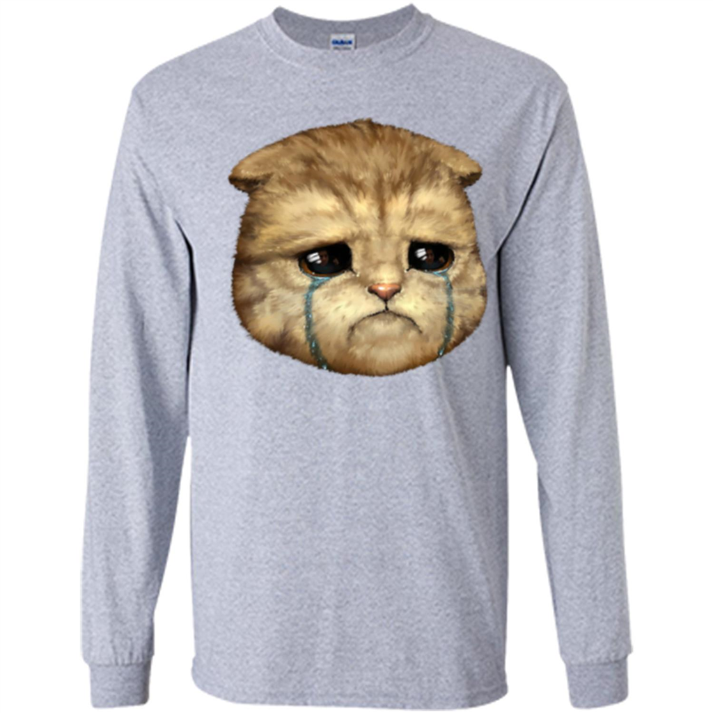 Cat Lovers T-shirt Cat Crying Sport Grey