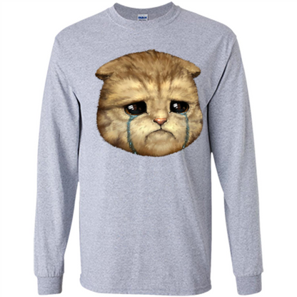 Cat Lovers T-shirt Cat Crying Sport Grey