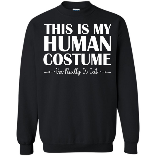Halloween T-shirt This Is My Human Costume I'm Really A Cat T-shirt Black