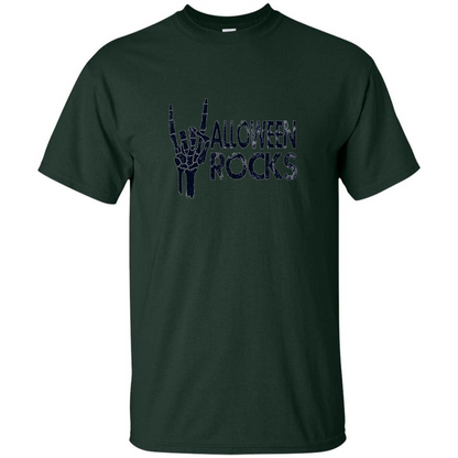 Halloween Rocks Skeleton T-shirt Forest Green