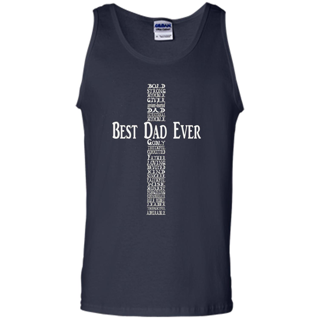 Mens Fathers Day T-shirt Christian Dad Navy