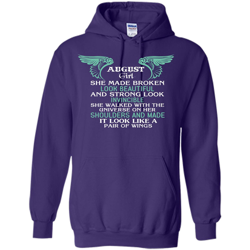 August Girl She Made Broken Look Beautiful T-shirt Purple