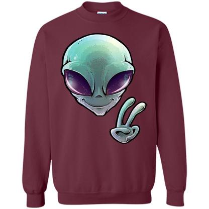 Peace Alien T-shirt Maroon